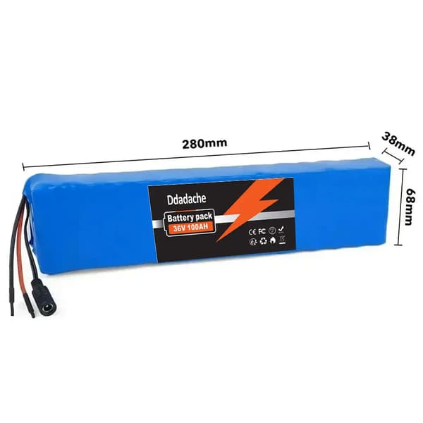 Lithiumbatteripakke, 36V, 100Ah kapacitet,XT60-DC-lader