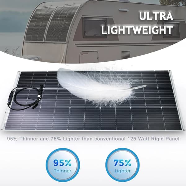 Solpanel, Flexibel Design, Hög Effektivitet,1 st 125W