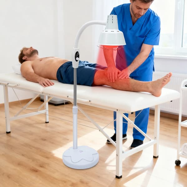 Infrarød Terapi Lampe, Justerbar Stativ, Smertelindring,HVID