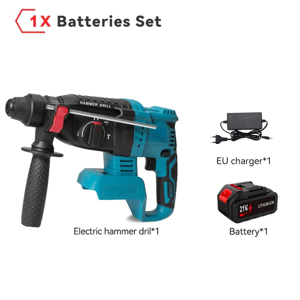 Elektrisk Hammare, Multifunktionell Prestanda, Lättviktsdesign,1X Batteri Set