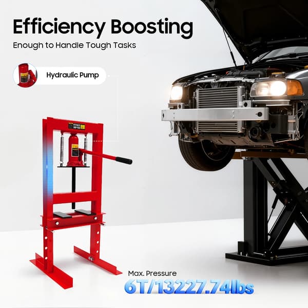 Hydraulinen Työpajaprässi, Raskas, Manuaalinen Käyttö,punainen