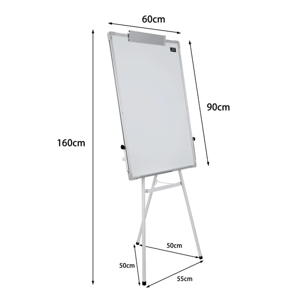 Whiteboard, Aluminiumramme, Justerbar Højde,Sort