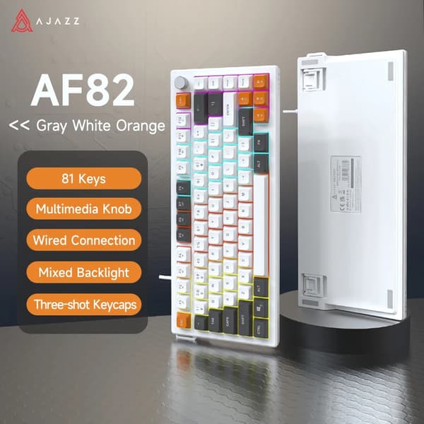 Gaming Tastatur, Tri-Mode Forbindelse, Fuldt RGB Bagbelysning,Regnbue baggrundsbelysning