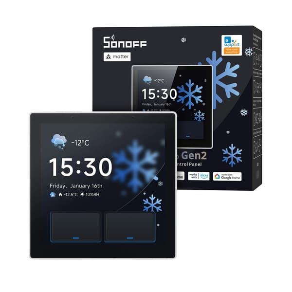 Smart Hem Kontrollpanel, Dubbelkanalsrelä, Wi-Fi och ZigBee Anslutning,NSPanel86PW-Relay