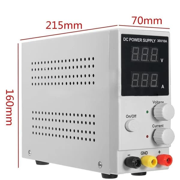 Laboratorio Virtalähde, 30V Ulostulo, 10A Virta,30V, Harmaa, 220 V