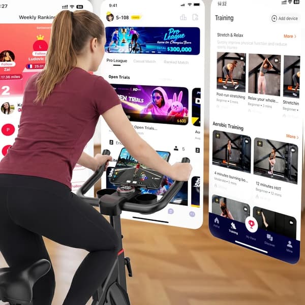 Kuntopyörä, 32-tason vastus, LCD-näyttö,Musta Punainen
