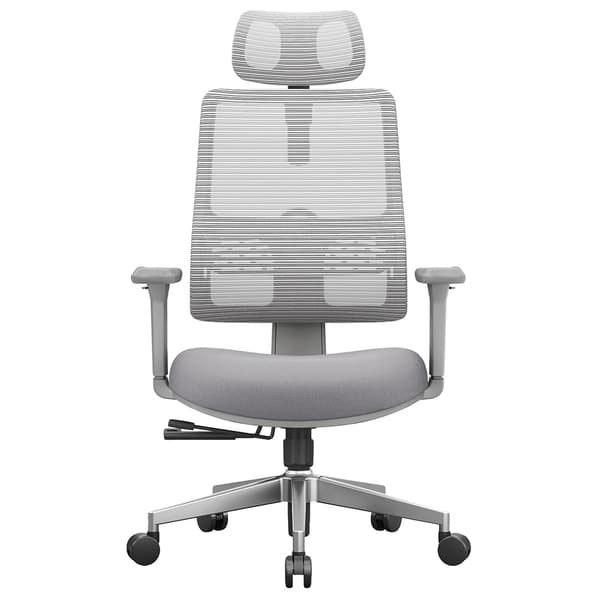 Kontorstol, Ergonomisk Design, Adaptiv Lændestøtte,Grå