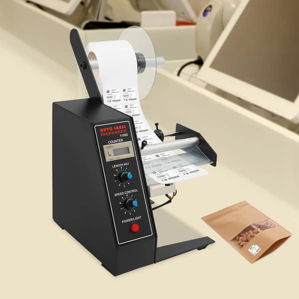 Etikette dispenser, Automatisk drift, Justerbar hastighed,sort