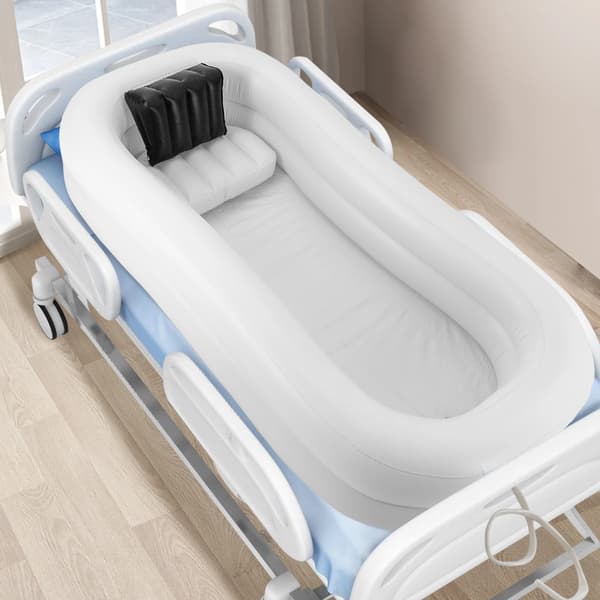 Oppustelig Badekar, Komfortable Puder, Bærbart Design,HVID