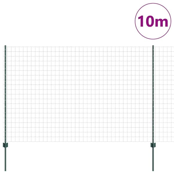 Hegn, Stål Konstruktion, 10 m Længde,hær grøn