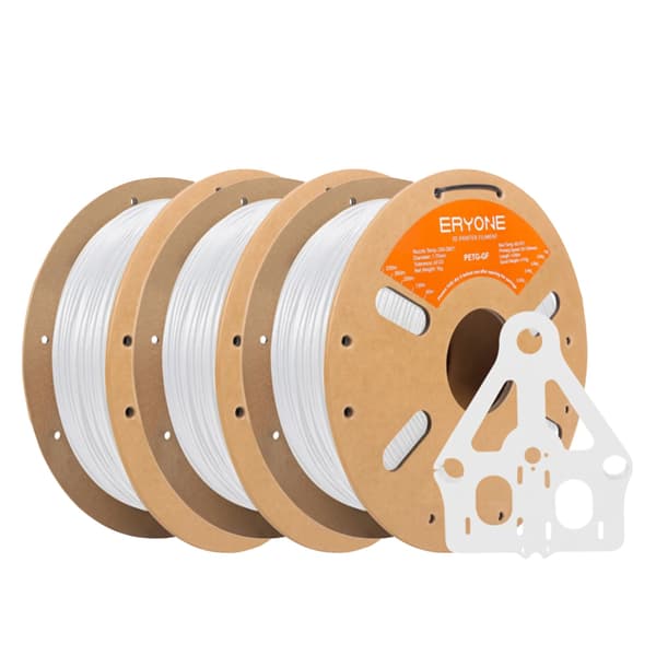 3D-printer filament, kulfiber materiale, 320 meter længde,PETG-GF Hvid