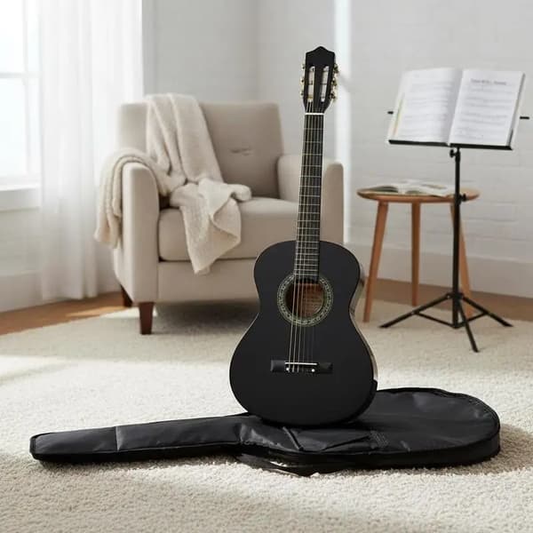 Guitar, Begyndervenlig, Inkluderer Gig Bag,Sort