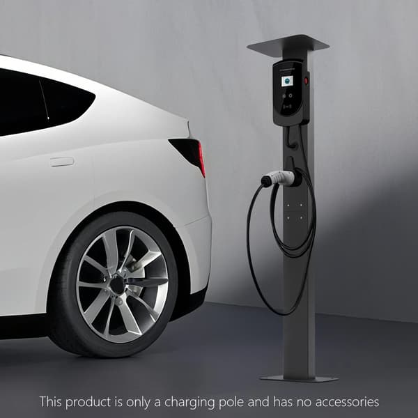 EV-ladestation, holdbar monteringsstang, effektiv kabelhåndtering,Sort