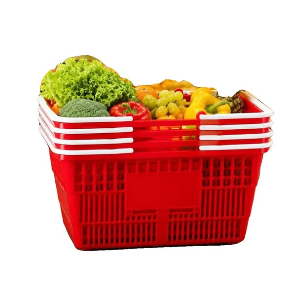 Shoppingkorgar, Stor Kapacitet, Stapelbar Design,Röd