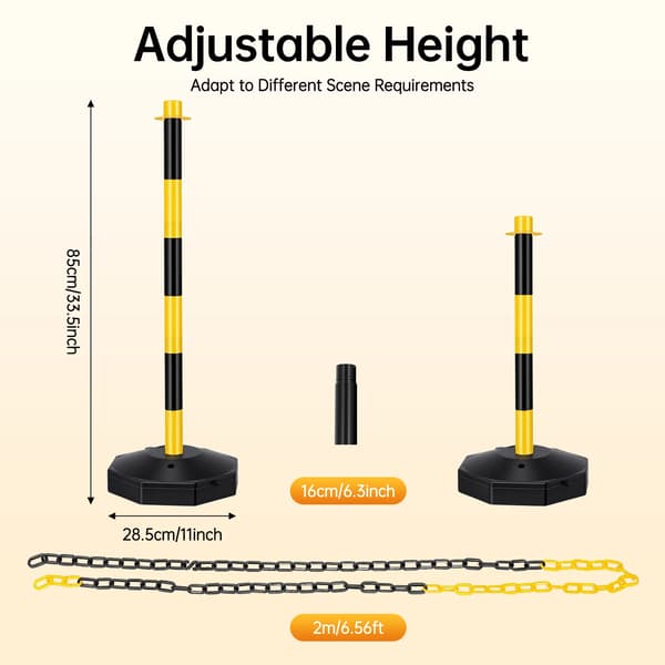 Säkerhetsbollard, PE-material, Lätt montering,Gul