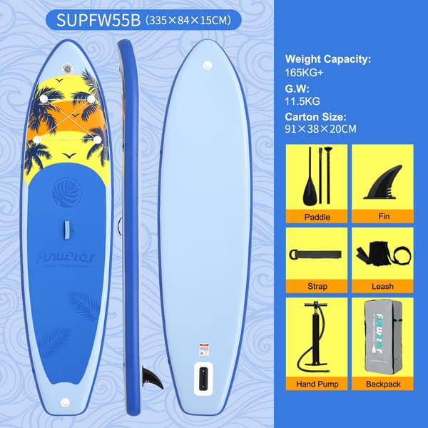 Uppblåsbar SUP-bräda, Hög Stabilitet, Hållbart PVC-material,SUPFW55B