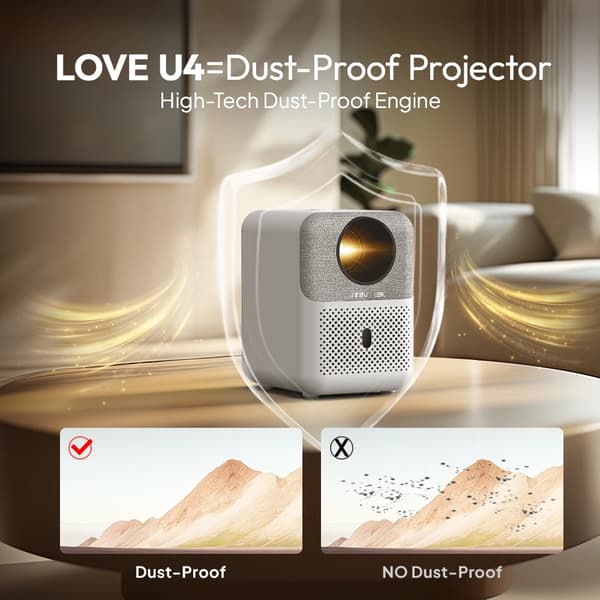 Projektor, 4K-stöd, Trådlös anslutning,U4