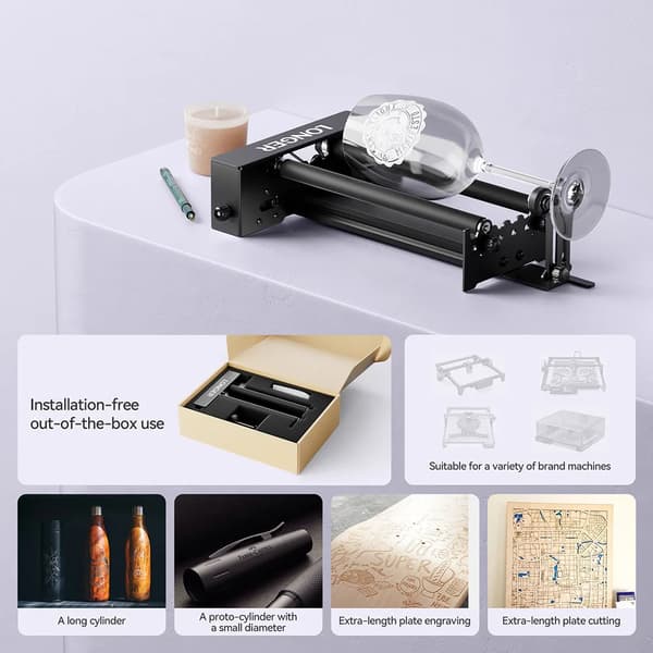 Rotary Roller, 360° Rotation, Justerbar Diameterintervall,LÄNGRE Rotary Roller Upgrade Kits