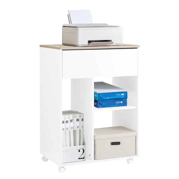 Printerbord, Mobil Opbevaring, Multifunktionelt Design,HVID