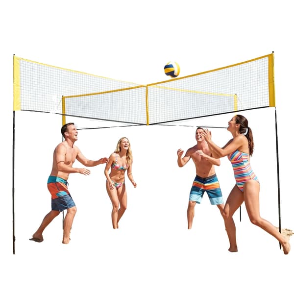 Volleyboldnet, Justerbar Højde, Holdbart Design,4-vejs træningsnet