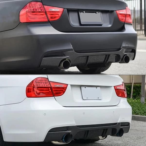Bageste kofanger diffuser, ABS plast, M Performance stil,Kulfiberlook