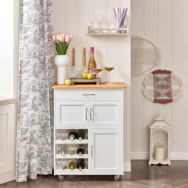 Serveringsvagn, Robust Design, Mångsidig Förvaring,Elfenben