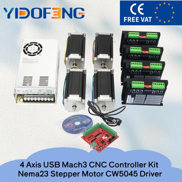 CNC-kontrollerkit, stegmotor, rörelsekontroller,4-axlig kit