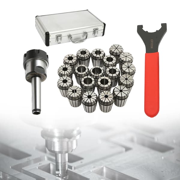 CNC Chuckset, 19 Delar, Hög Precision 0,015mm,Silver