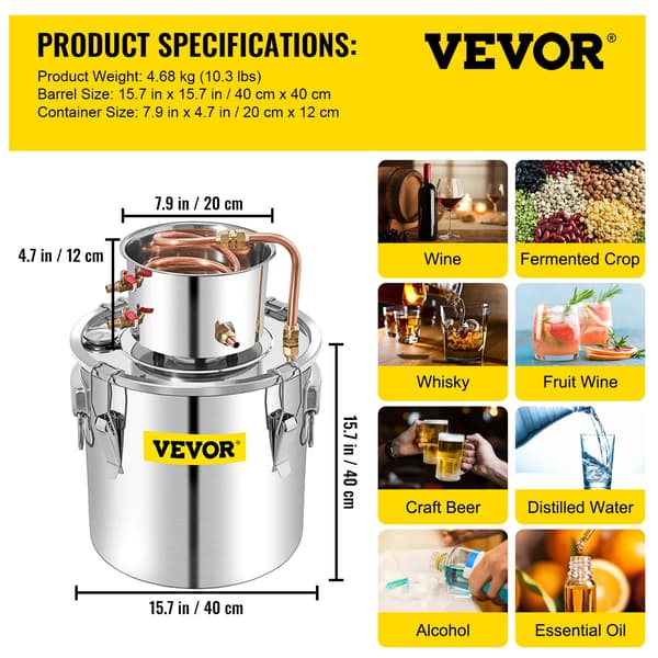 Alkohol Destilleringskit, 50L Kapacitet, Snabb Kylsystem,Typ A