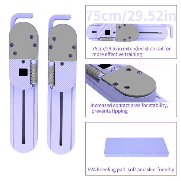 Pilatesbräda, Avtagbar design, Smarta visningsfunktioner,LILA