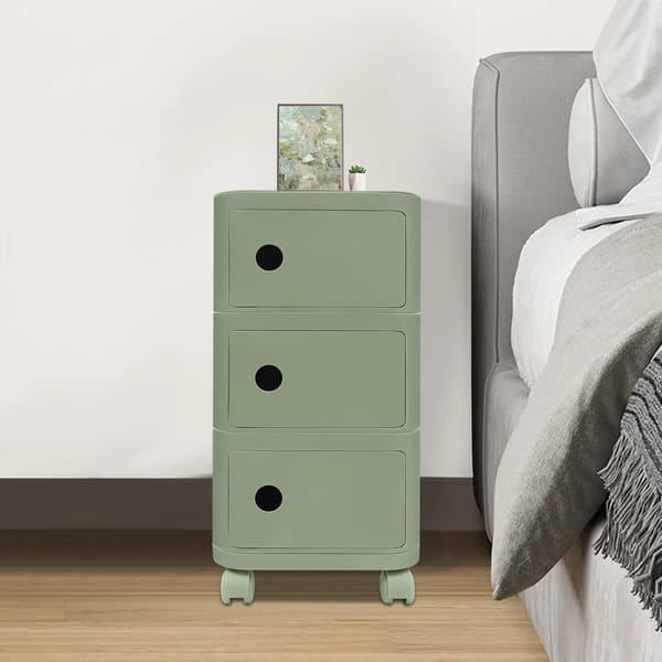 Sängbord, 3-nivådesign, modern stil,Matcha Grön