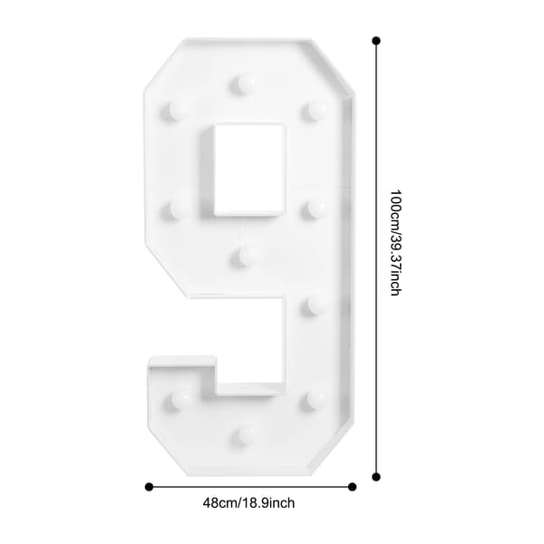 Lysende Nummer Dekoration, Gulvstående, Energi Effektive LED,9