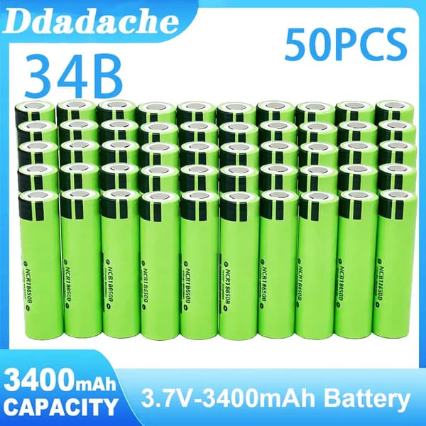 Litiumbatteri, 3400mAh, 3.7V Spänning, 34B-3400mah-50st