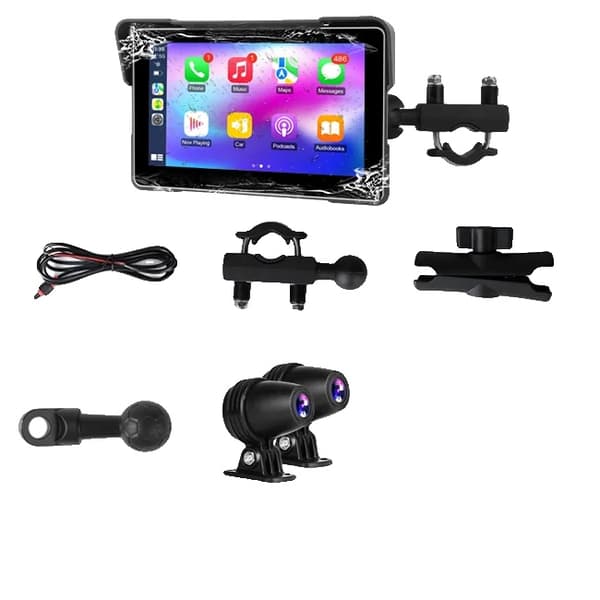 Motorcykel Dash Cam, Dual Linse, Vandtæt Design,Moto DVR, Ingen-a