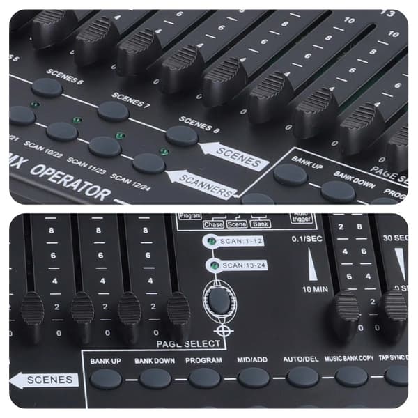 DMX-controller, 384 kanaler, MIDI-kontrol,EU stik