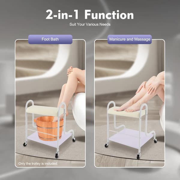 Fodspa Trolley, Mobil Design, Multifunktionel Brug,HVID