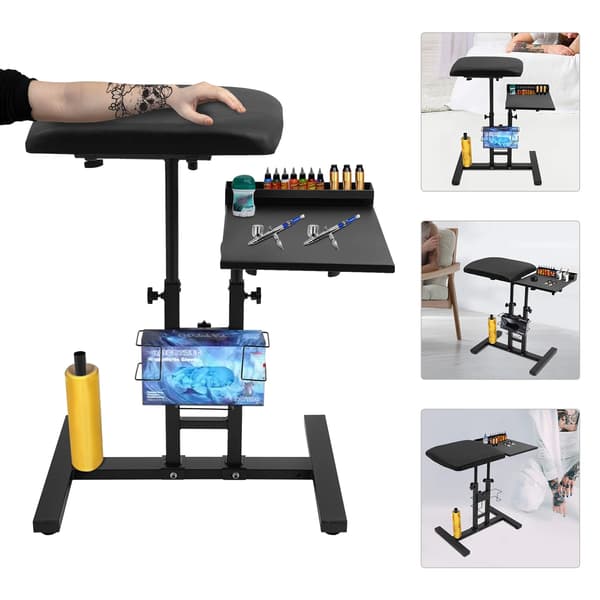 Tattoo Arbejdsstation Stativ, Ergonomisk Design, Kompakt Opbevaring,sort