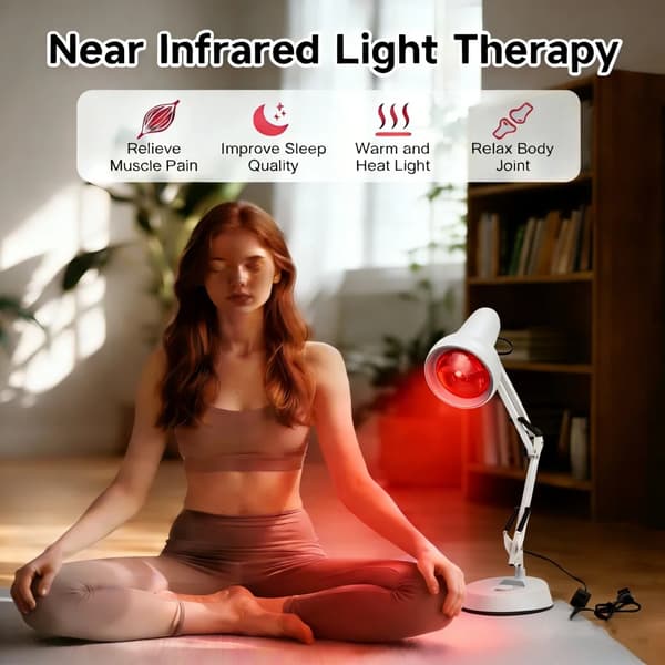 Infrarød Terapi Lampe, Smertelindring, Forbedret Cirkulation,Hvid
