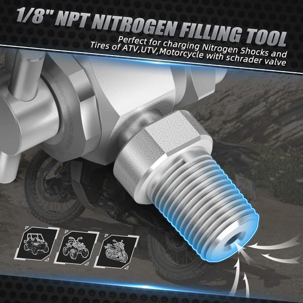 Nitrogenfyldningsværktøjsventil, Ingen Tab Design, 3000 PSI Maksimalt Tryk,Sølv