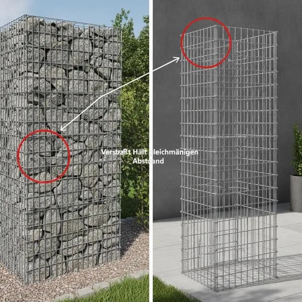 Gabion Holdere, Holdbart Stål, Nem Montering,Argent