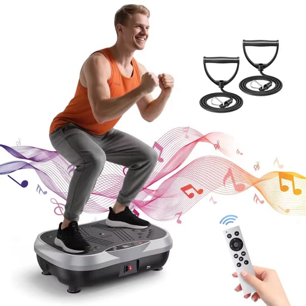 Vibrationsplade, Justerbare Hastighedsniveauer, Kompakt Design,Lys Grå