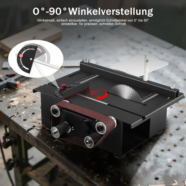 Mini Bordsav, Bærbart Design, Alsidig Funktionalitet,sort