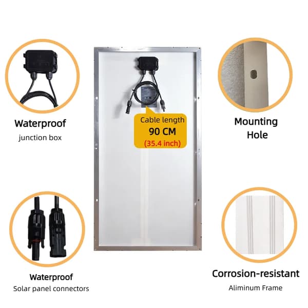Solpanel, Hög Effektivitet, Väderbeständig Design,120w 2st