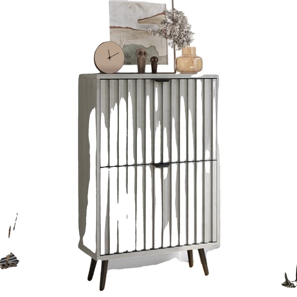 Sko Skab, Pladsbesparende Design, Elegant Æstetik,Grå - MDF - Spånplade - MDF