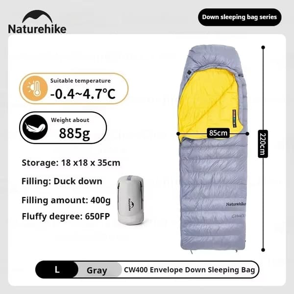 Ned sovsäck, Lättviktig, Kompakt design,Grå-L