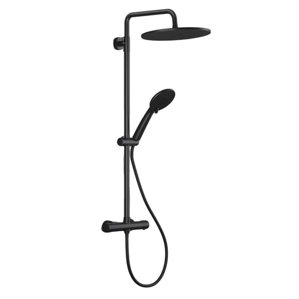 Brusesystem, 25 cm Regnbruserhoved, Håndbruser med 3 Spraytilstande,sort