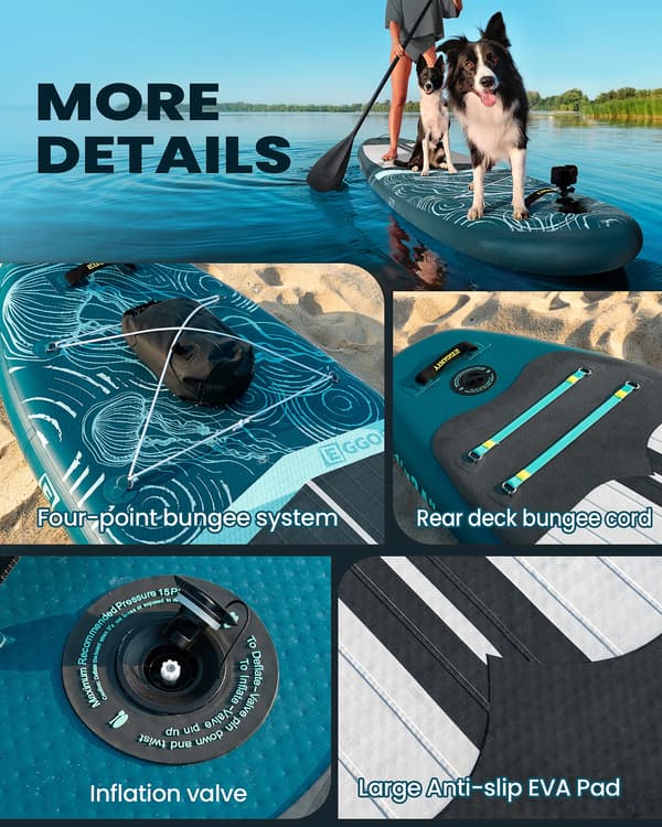 Stand Up Paddle Board, Letvægtsdesign, Komplet Tilbehørssæt,Mørk vandmand