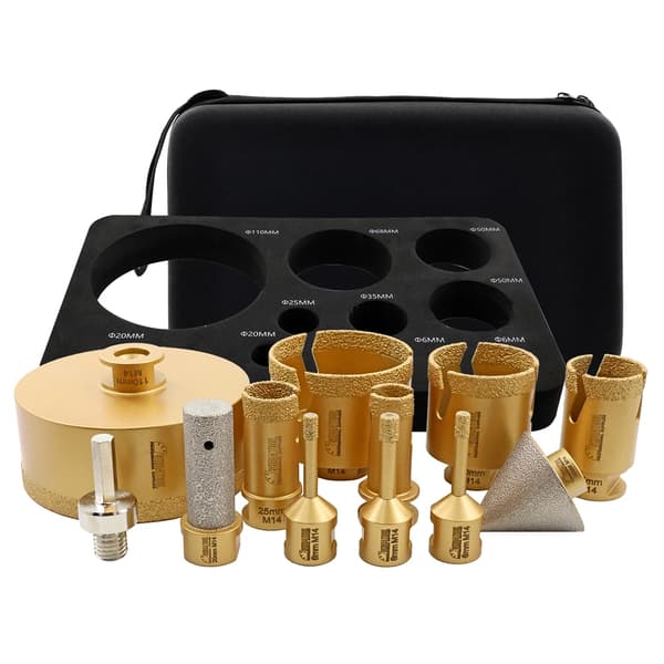 Bor Sæt, Diamantbelagt, Flere Størrelser,M14 Tråd, 12Pcs
