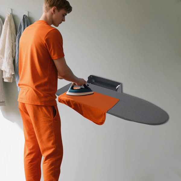 Strykbord, Väggmonterat, 180° Rotationsbart,Svart
