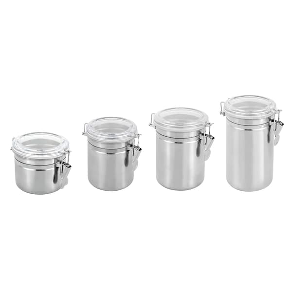 Förvaringsburkar, Rostfritt Stål, Stapelbar Design,Silver
